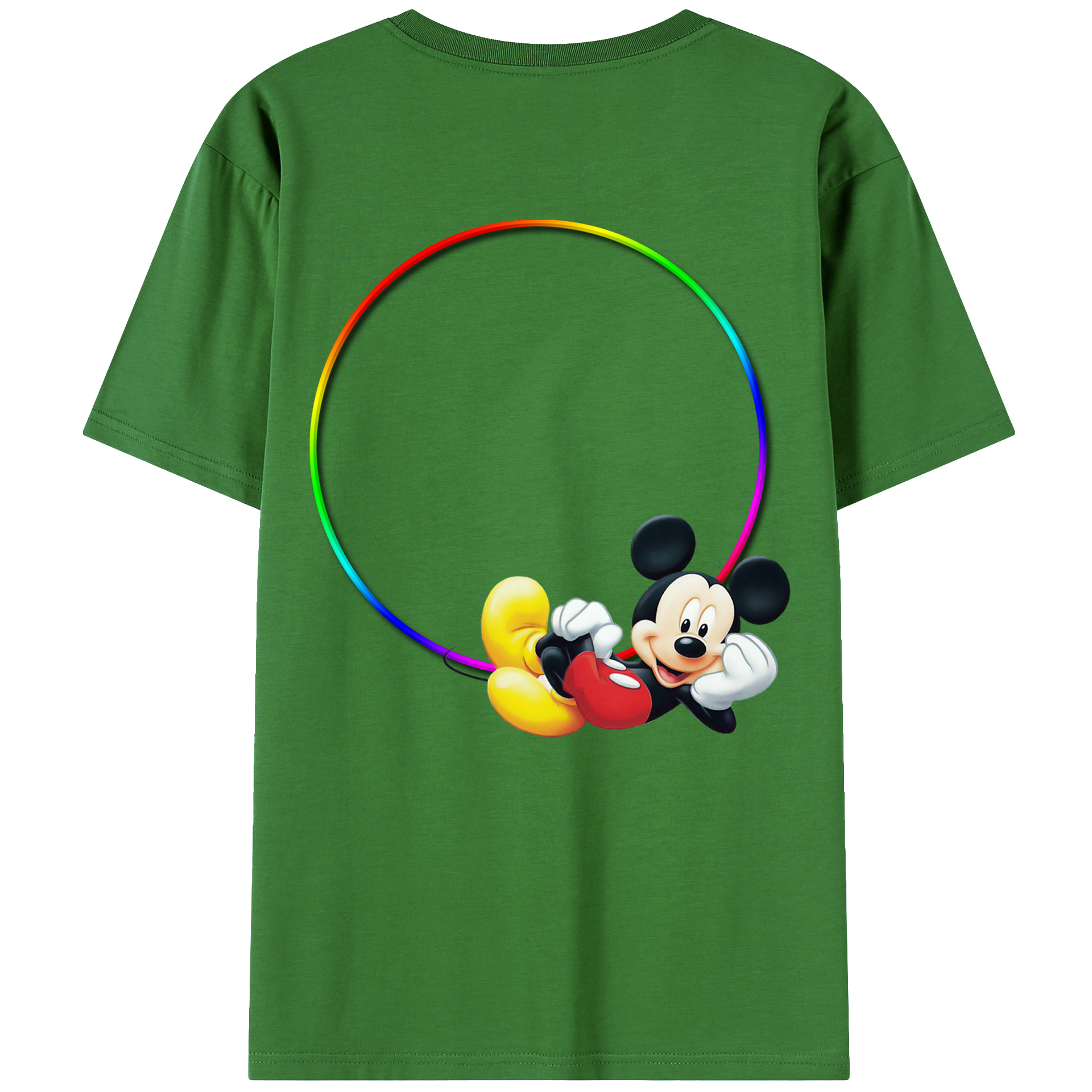 （画像用） ミッキーマウス Mickey Mouse レディース半袖Tシャツ(バックプリント)